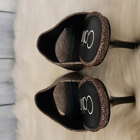 Calvin Klein Matos Open Toe Glitter Pump Heels Heel in Mahog Women's Size 9.5 - Picture 11 of 17